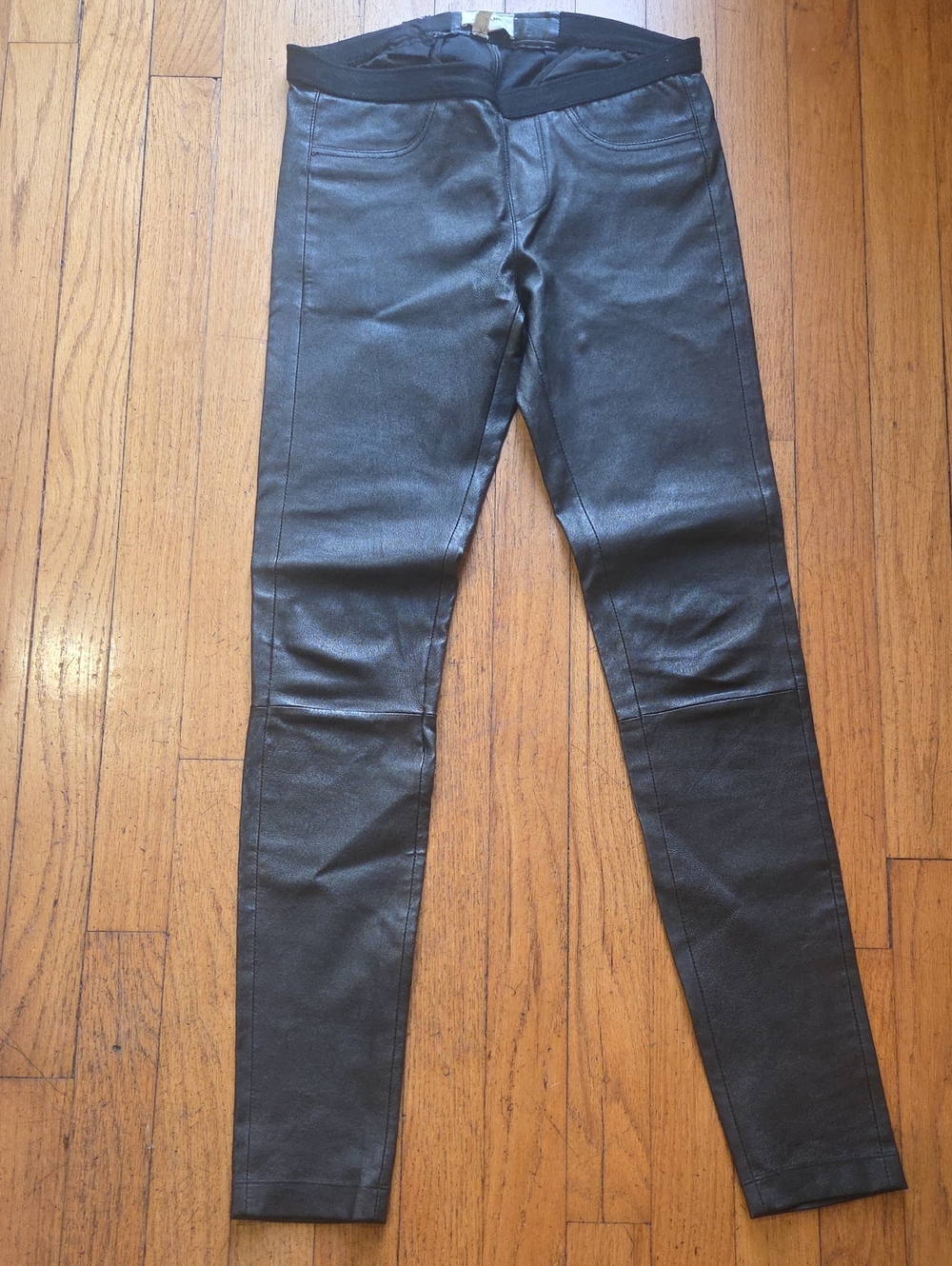 Helmut Lang Black Coated Skinny Jeans